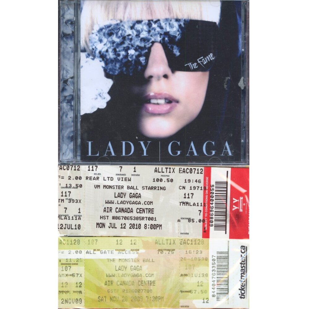Lady Gaga Monster Ball Tour 2010 Ticket Stub + The Fame CD | Concert Memorabilia